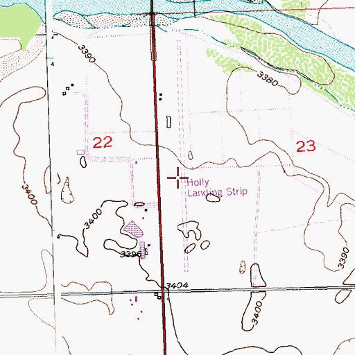 Topographic Map of Holly Airport, CO