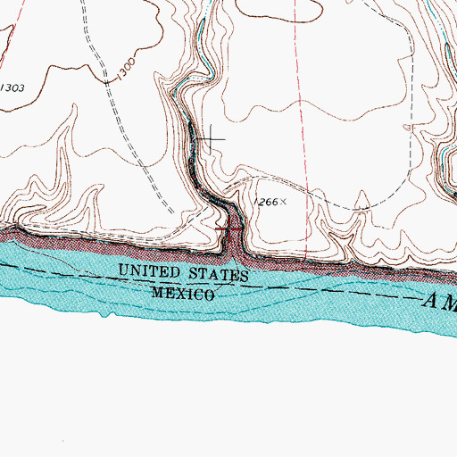 Topographic Map of Pink Cave Cove, TX