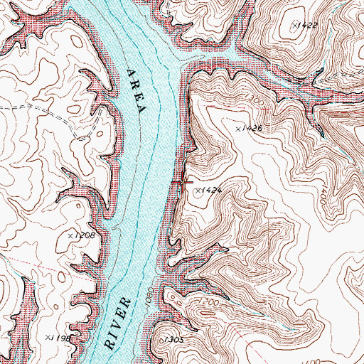 Topographic Map of Indian Cliffs, TX