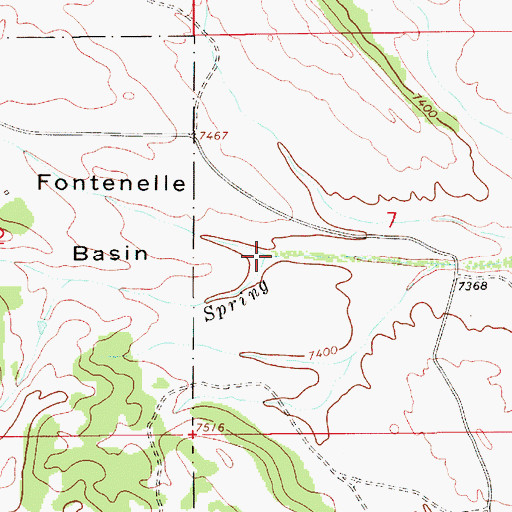 Topographic Map of Krall Spring Creek, WY