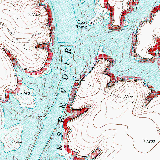 Topographic Map of Rough Canyon Cliffs, TX
