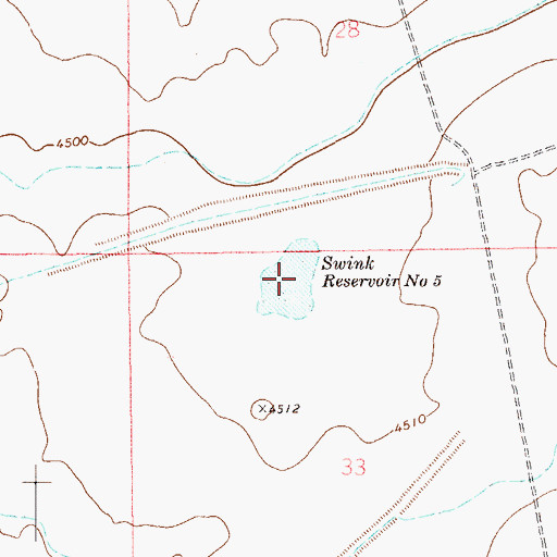 Topographic Map of Swink Reservoir Number 5, CO