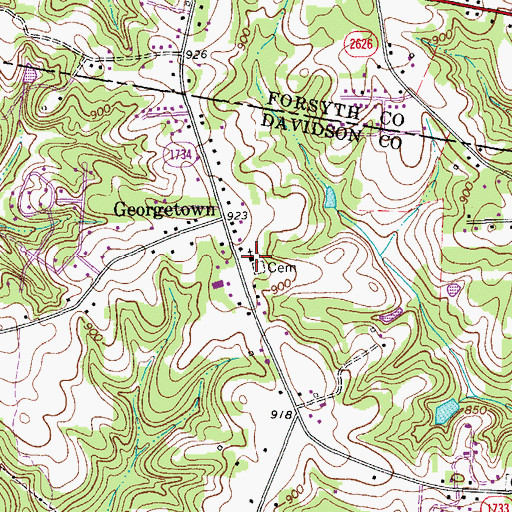 Topographic Map of Clifton Grove Baptist Church, NC