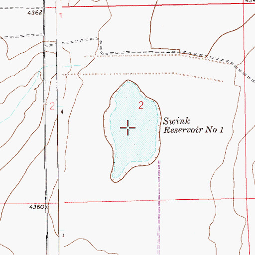 Topographic Map of Swink Reservoir Number 1, CO