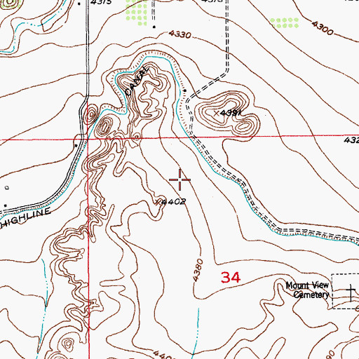 Topographic Map of Rocky Ford Highline Canal, CO