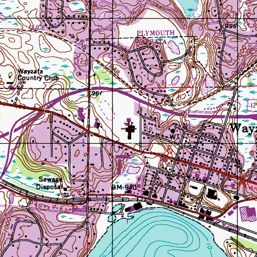 Topographic Map of Wayzata West Middle School, MN
