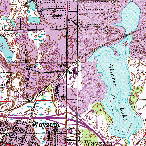 Topographic Map of Gleason Lake Elementary School, MN