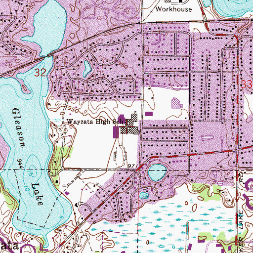 Topographic Map of Wayzata Central Middle School, MN