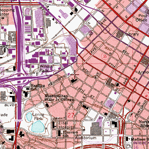Topographic Map of Fair Downtown School, MN