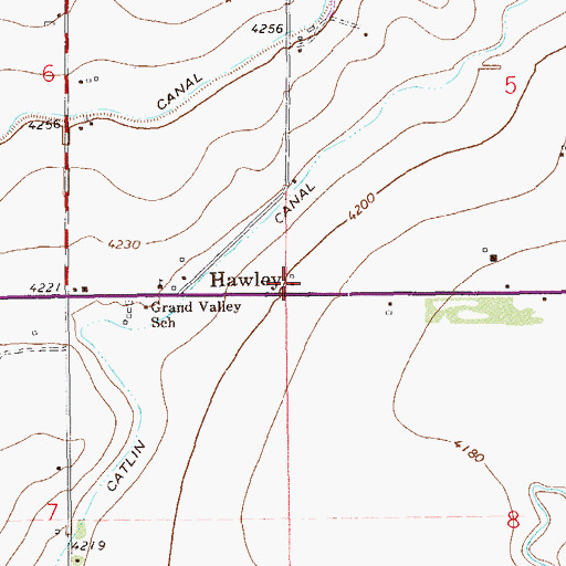 Topographic Map of Hawley, CO