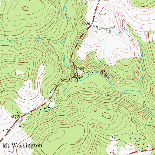 Topographic Map of Great Meadow Run, PA