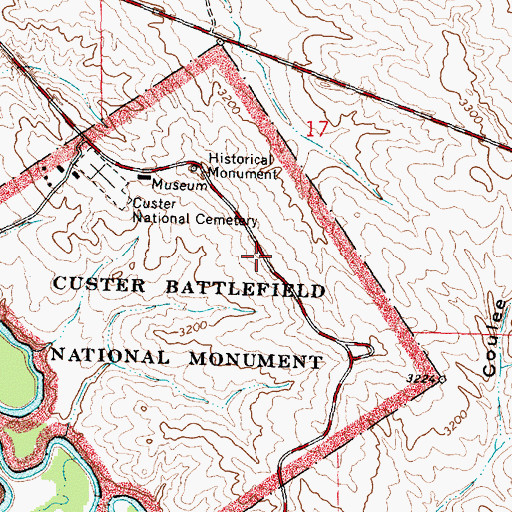 Topographic Map of Battle Ridge, MT