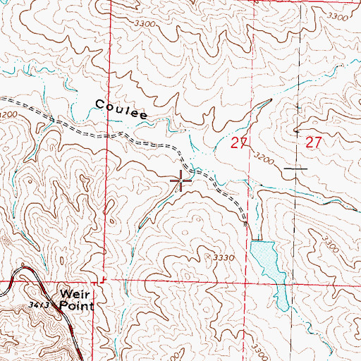 Topographic Map of Cedar Coulee, MT