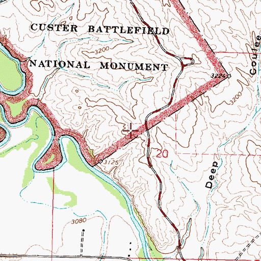 Topographic Map of Greasy Grass Ridge, MT