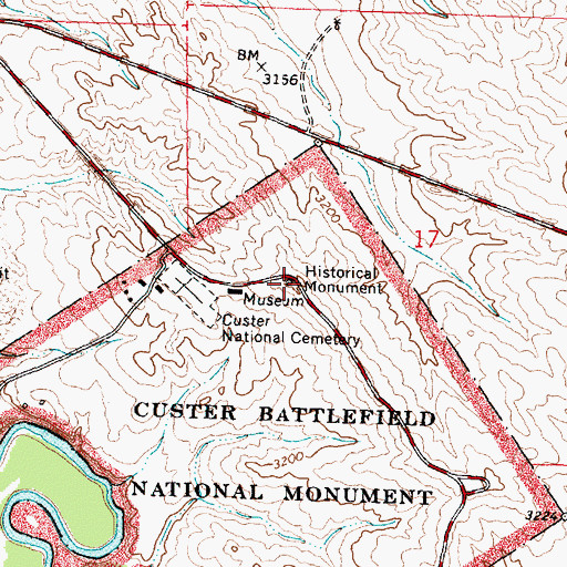 Topographic Map of Last Stand Hill, MT