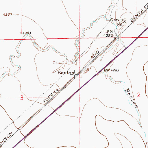 Topographic Map of Benton, CO