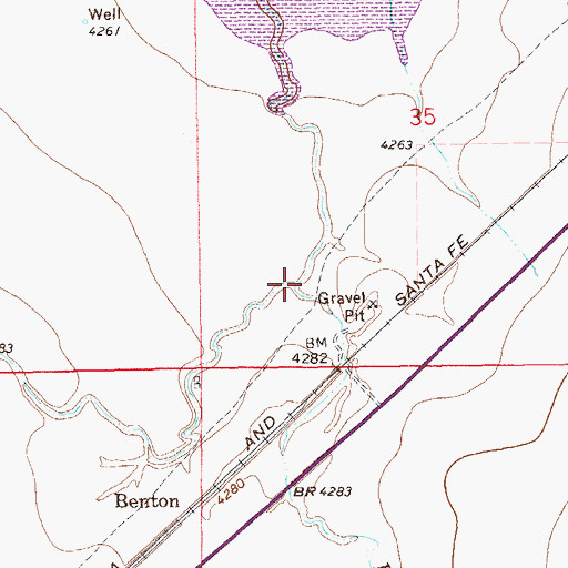 Topographic Map of Benton Arroyo, CO
