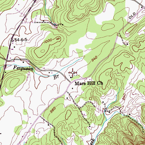 Topographic Map of Mars Hill Cemetery, TN