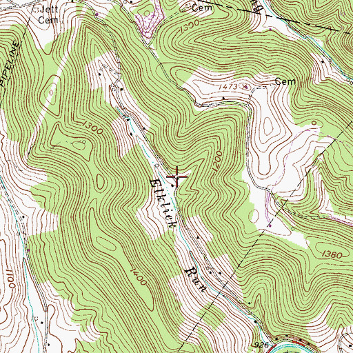 Topographic Map of Bice School (historical), WV