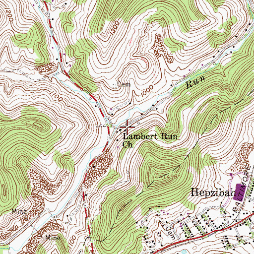 Topographic Map of Garrett School (historical), WV