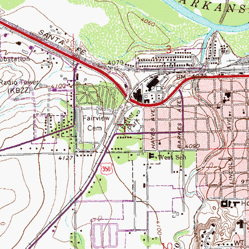 Topographic Map of Potter Park, CO