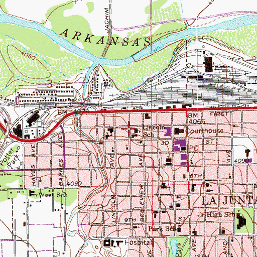 Topographic Map of Lincoln School, CO