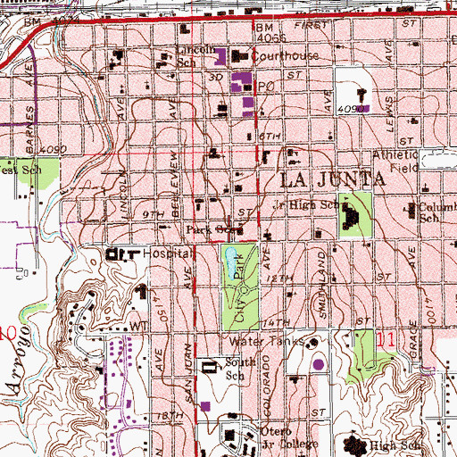 Topographic Map of Park School, CO