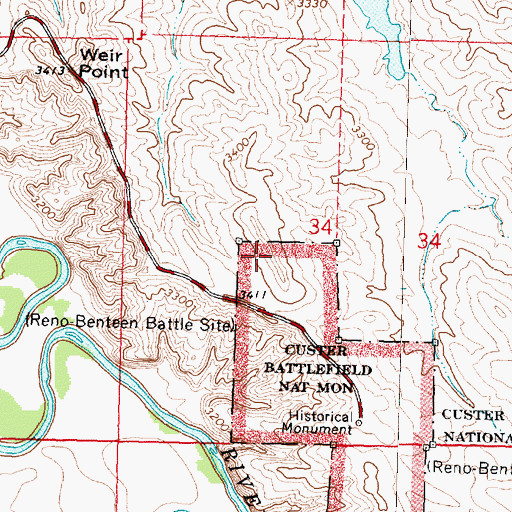 Topographic Map of Sharpshooter Ridge, MT