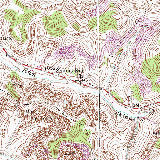 Topographic Map of Johnson School (historical), WV