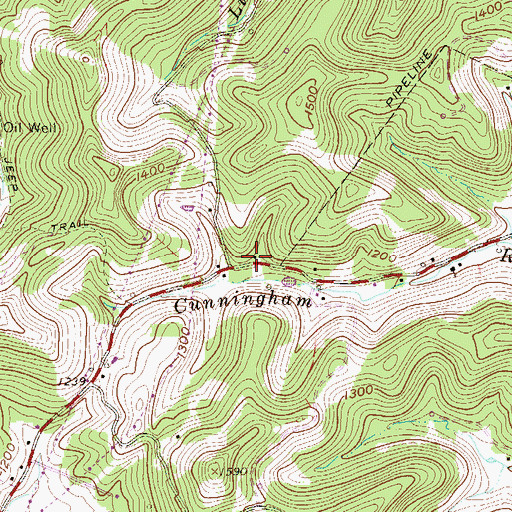 Topographic Map of Pleasant Dale School (historical), WV