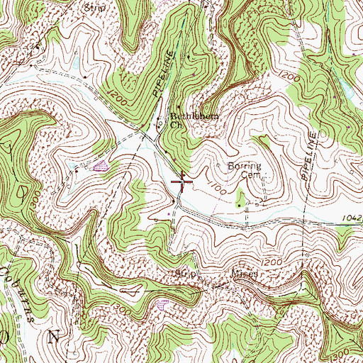 Topographic Map of Upper Davisson Run School (historical), WV