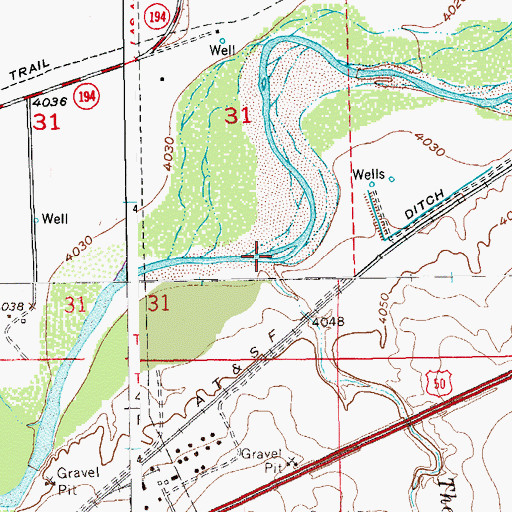 Topographic Map of Thompson Arroyo, CO