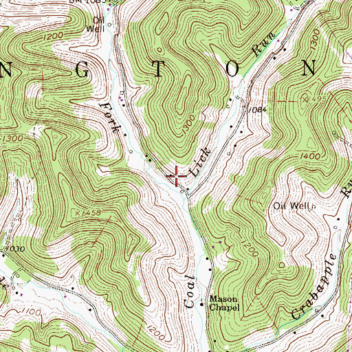 Topographic Map of Coal Lick School (historical), WV