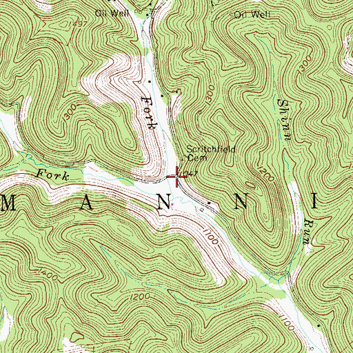 Topographic Map of Lower Glade School (historical), WV