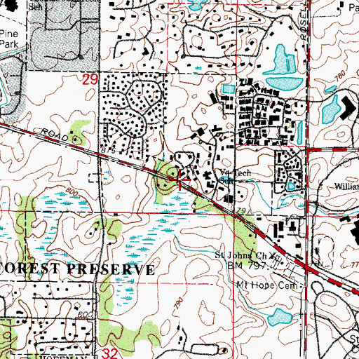 Topographic Map of Circle of Life Cemetery, IL