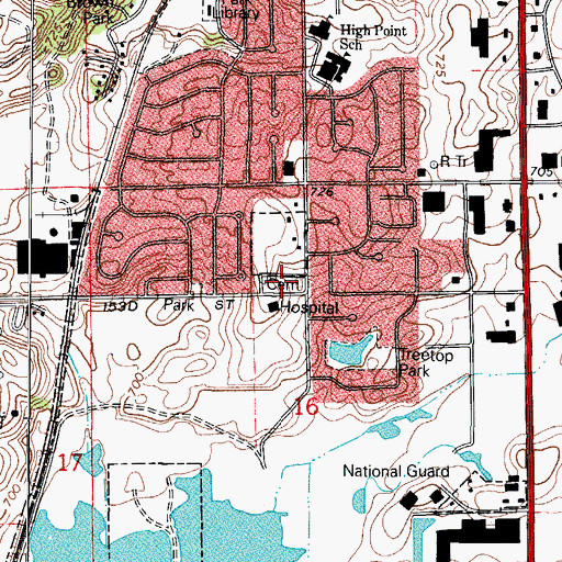 Topographic Map of Cooper Cemetery, IL