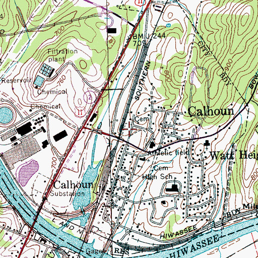 Topographic Map of Shiloh Presbyterian Cemetery, TN