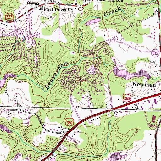 Topographic Map of Battlefield Green, VA