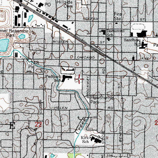 Topographic Map of Union Cemetery, IL