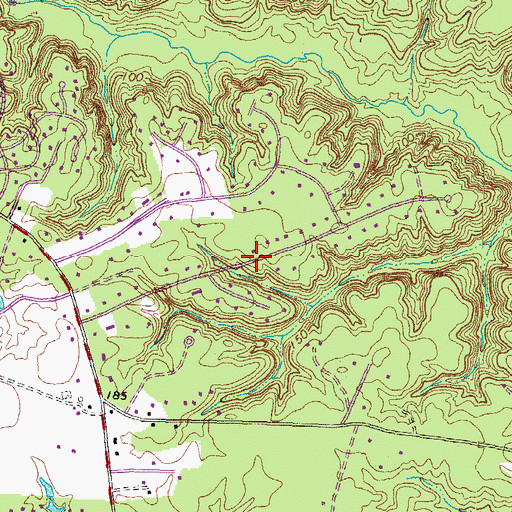 Topographic Map of Greenway, VA