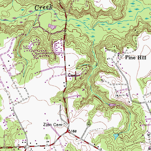 Topographic Map of Heatherwood, VA