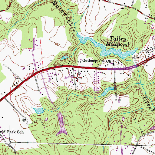 Topographic Map of Orchard Gardens, VA