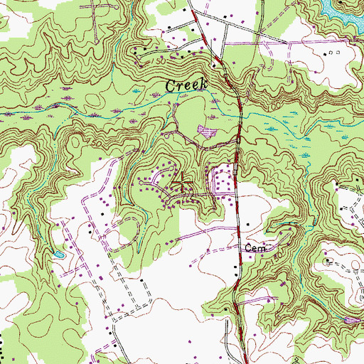 Topographic Map of Strawhorn, VA