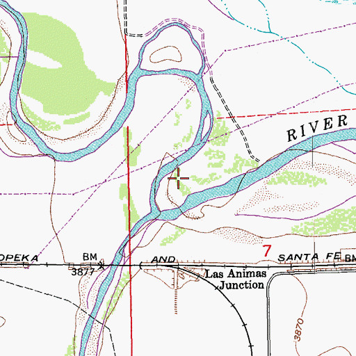 Topographic Map of Picketwire Valley, CO