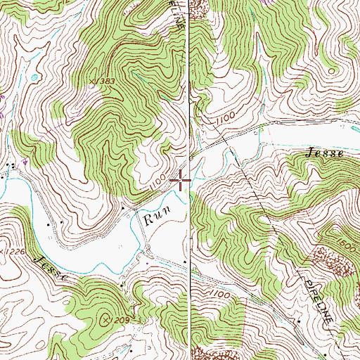 Topographic Map of Lower Jesse Run School (historical), WV