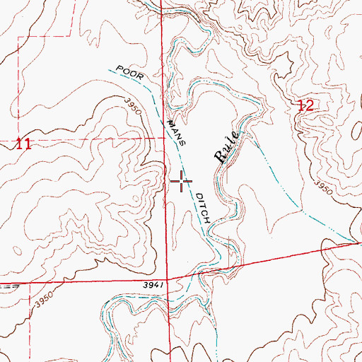 Topographic Map of Poor Mans Ditch, CO
