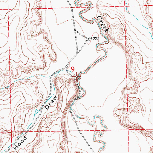 Topographic Map of Hood Draw, CO