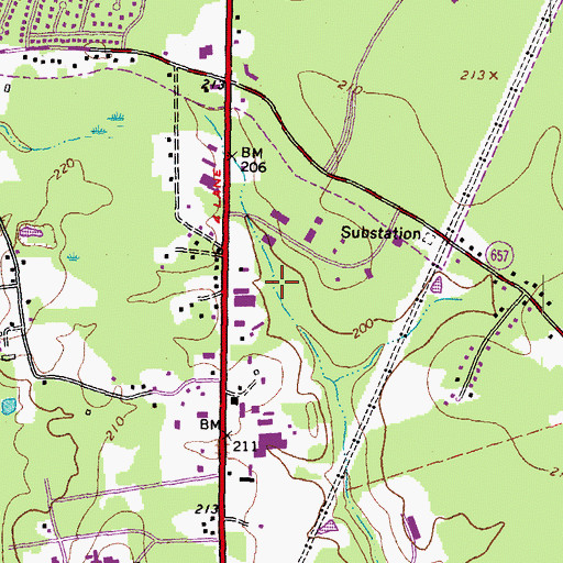 Topographic Map of Ashland Business Center, VA