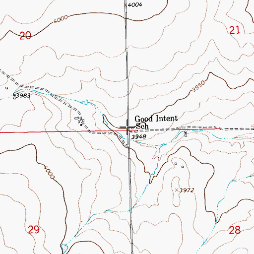 Topographic Map of Good Intent School, CO