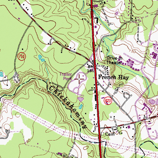 Topographic Map of Colonial Estates Trailer Park, VA